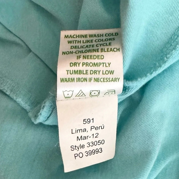 Lilly Pulitzer Ruffle Scoop Neck Sleeveless Top Size Large Pima Cotton Blue - Picture 8 of 8